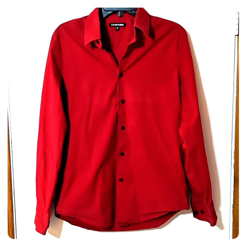 Express Button Up Dress Long Sleeve Shirt